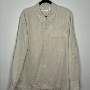 Helmut Lang Twill Linen Shirt Natural Tan Men’s XL